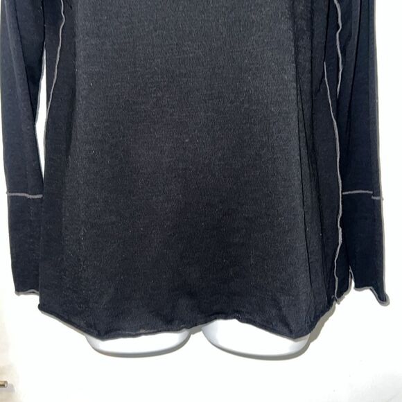 LOGO LAYERS by LORI GOLDSTEIN Black Corine Long Sleeve T Shirt-M - Picture 3 of 9